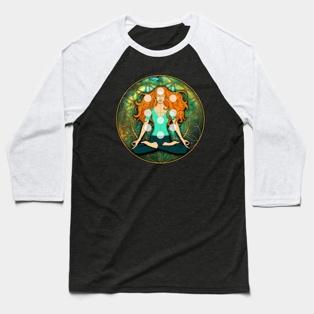 Green Tree of Life Mandala Baseball T-Shirt by MandalaSoul